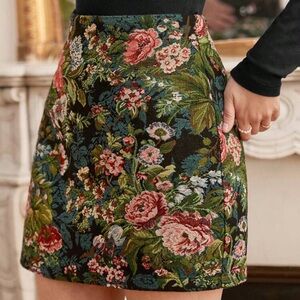 Jacquard Floral Skirt